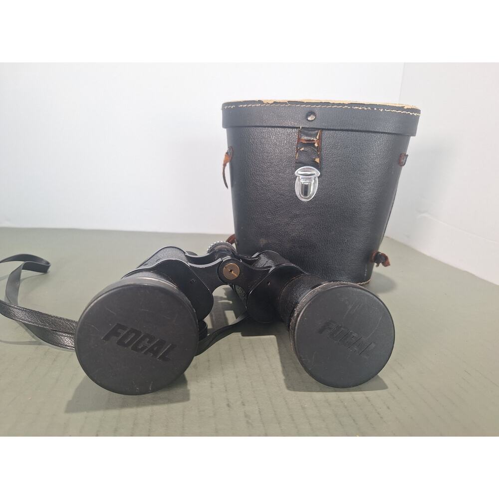 Vintage Focal 7x50 Binoculars Japan w/ Case Wide Angle Tested Works